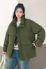 Venta de liquidación: Chaqueta de Algodón con Relleno de Plumas para Mujer, Cuello Alto, Estilo Coreano, Corte Holgado, Engrosada, Cálida, con Bolsillos con Cremallera, Abrigo de Algodón de Invierno