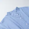 Al por mayor Otoño 2026 Nuevo Estilo Europeo y Americano Vestido Corto de Manga Corta con Rayas para Mujer 1214