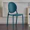 Silla de Comedor Moderna Simple de Plástico Respaldo Redondo para Adultos Tienda de Té con Leche Mesa y Silla para Comedor del Hogar Combinación Estilo ins