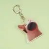 Llavero Acrílico Divertido de Gato Plátano Abstracto Llavero de Bolsa con Expresión de Gato Plátano Colgante Divertido de Gatito para Bolsa