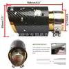 Tubo de Escape Modificado para Coche Scorpion Ak 2.5 pulgadas Lámina de Oro Fibra de Carbono Real 63-89mm Tubo de Escape Silenciador de Fibra de Carbono Real