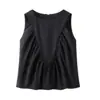 25 nuevos estilos de ropa de primavera para mujer de JJ, moda europea y americana, simples y versátiles, tops sin mangas plisados de color liso, se agregaron nuevos colores