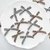 Cinta a Cuadros de 0.6 cm de Ancho con Lazo Anudado a Mano Joyería DIY Accesorios Decorativos para Ropa Satén de Seda Cinta Flotante