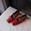 Versão em Couro Macio ~5cm de Aumento de Altura Interna Sapatos Mary Jane com Cadarço e Bico Quadrado para Mulheres com Design Vazado, Sapatos de Salto Baixo Versáteis e da Moda
