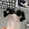 Accesorios para el Cabello Coreanos Dongdaemun Mini Exquisitos Tela Negra Pedrería Moño Pinza Pequeña Pasador Pinza para el Cabello de Princesa para Mujeres