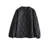 Chaqueta de plumón de pato blanco estilo japonés de 90 pulgadas con escote en V, manga larga, diseño a cuadros de diamantes sencillos, holgada, combinable y cálida y ligera.