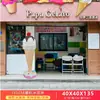 Escultura de Helado Esférico Adorno Grande Modelo de Helado de Doble Bola Colgante de Pared Luminoso Decoración de Tienda de Postres Invertida