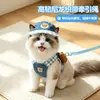Juego de arnés y correa de mezclilla para perros pequeños, lindo arnés para mascotas estilo chaleco con caricatura de oso para pasear gatos y perros