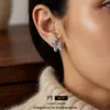 Pendientes de Mariposa de Zirconia de Aguja de Plata Estilo Francés, Exquisitos y Versátiles, Estilo Lujo Ligero, Diseño de Moda y Elegante, Joyería de Oreja de Nicho