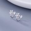 Clip para Oreja de Copo de Nieve Sin Perforación Clip para Hueso de la Oreja de Mujer 2025 Nuevo Aretes de Flores Nicho de Lujo Accesible de Alta Gama Trendy Aretes