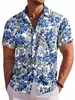 Camisa Casual de Moda Hawaiana de Estilo Nuevo para Hombre, Transfronteriza Europea y Americana, Impresión Digital 3D, Manga Corta, Fábrica de Origen