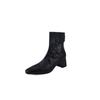 Tamanho Tamanho Reembolsável Texped Pele de Ovelha Botas Chelsea para o Dia a Dia Inverno 2024 Salto Médio Grosso Bico Quadrado Botas de Couro para Tornozelo para Mulheres