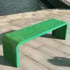 Mesas e Cadeiras Quadradas para Parque, Assentos de Lazer Integrados de Metal Forjado Multicores para Exterior, Bancos, Bancos Longos