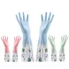 Guantes para Lavar Platos con Forro Polar Invierno Mujer Duraderos Engrosados Lavar Ropa Limpieza Tareas Domésticas Hogar Cocina Látex Impermeable Goma