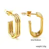 Brincos Transfronteiriços Europeus e Americanos, Brincos Irregulares em Forma de C Estilo Ins, Brincos Stud com Pedras Strass Circulares, Brincos de Aço Inoxidável Banhados a Ouro 18K para Mulheres