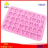 Comparado com 45 letras botão de flor molde de silicone para chocolate molde de bala de fruta molde decorativo de epóxi