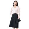 Esta Moda de Outono Camisa de Manga Comprida Elegante Feminina Saia Elegante de Comprimento Médio Acima do Joelho Terno Profissional Camisa de Chiffon Branca para Mulheres