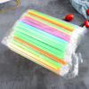 Pajita gruesa desechable, de una sola pieza, empaquetada por separado, de color puntiagudo, perla, leche, té, plástico, fruta, pajita.