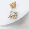 Contas Espaçadoras Geométricas de Renda Porosa 14K que Preservam a Cor Acessórios para Joias DIY Fio Único Fio Duplo Múltiplos Fios Pérola