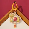 Broche de Caballo de Brocado Estilo Chino Dinastía Song al por Mayor, Hebilla de Anillo Giratorio Hecha a Mano Estilo Antiguo Colgante de Paz de Doble Cara