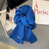 Novo Lenço Estilo Coreano Feminino Outono Inverno Cor Sólida Engrossado Quente Atmosfera Versátil Simples Tricô Lenço Atacado