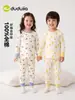 Coleção de Conjuntos de Roupa ÍntimaDudu Home Roupas de Outono e Pijamas Infantis Conjunto de Duas Peças para Meninos e Meninas Outfits de Outono