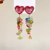 Pendientes de Flor Color Dopamina Primavera y Verano Dulces Frescos Pequeños y de Moda Versátiles Pendientes de Gama Alta para Mujer