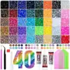 Caja de 24 compartimentos moderna y popular de diamantes de resina jelly de color AB con base plana, empaquetada para arte de uñas DIY, accesorios pequeños, venta al por mayor