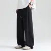 Pantalones de Lino Tencel para Hombre Verano Delgados de Pierna Recta Pantalones Deportivos Casuales de Lyocell para Hombre Pantalones Anchos Sueltos