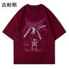 AliExpress transfronteiriço algodão manga curta camiseta masculina 2024 nova retro moda marca oversize casaco desejo atacado