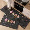 Tapetes de Piso de Cocina con Dibujos Animados de Comercio Exterior Transfronterizo, Absorbentes de Agua, Secado Rápido de Lodo Diatomeas, Resistentes al Desgaste, Resistentes a la Suciedad, Fácil Cuidado, Tapetes Antideslizantes