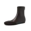 Botines elásticos de piel superelástica para mujer, botines cortos ajustados, nuevo estilo otoño e invierno, punta cuadrada, cremallera trasera, botines con plataforma interior, botines elásticos cortos para mujer, talla 42