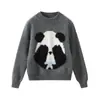 Novo Suéter de Lã com Gola Redonda para Crianças Outono/Inverno 2025 Jacquard de Urso Panda Espesso Suéter para Meninos Suéter para Meninas Camisa Base