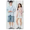 Ropa de protección solar de seda helada de verano para hombres y mujeres, estilo de pareja, ropa de protección solar de seda helada de alta calidad para exteriores, ropa para compra grupal