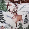 Capas de cadeira decorativas de Natal transfronteiriças com impressão digital de Papai Noel, boneco de neve e renas, capas de cadeira para encosto para sala de jantar e sala de estar