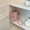 Nueva Bolsa Coreana Estilo 2026 para Teléfono Móvil en Color Caramelo con Patrón de Lichi, Bolso Cuadrado Pequeño Cruzado, Bolso de Hombro Mini Vertical