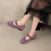 Altura Interior Cabeza Cuadrada Zapatos de Ballet Rosas para Mujer Nuevo Estilo Coreano Moda Estilo Francés Lazo Estilo Hada Zapatos Mary Jane