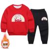 Unicórnio Roupas Infantis Camisola Forrada de Lã Infantil Terno Meninas Outono e Inverno Conjunto de Duas Peças de Calças Elegantes para Novas Meninas