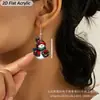 Pendientes Acrílicos Planos Diseño 2D de Muñeco de Nieve Accesorios para Orejas de Muñeco de Nieve Tema Gorro con Tema Invernal Navideño