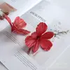 Cabeça de lírio de simulação Flor de grampo de cabelo DIY Acessórios para cocar Flor de simulação para roupas Chapéu Decoração de flor de grampo de cabelo de simulação para casa