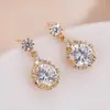 Europa y Estados Unidos venta caliente cobre moda aretes creativos Diamante Rosa Aretes principales aretes de temperamento para mujer venta directa de fabricantes