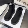 Botas de Nieve 2025 Invierno Cálido Banda Elástica Forro Polar Zapatos de Algodón Engrosado Botas Cortas de Suela Gruesa Integradas con Piel para Mujer Talla Grande