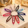 Pinza ovalada de gota color caramelo pinza BB tela adorno para la cabeza infantil accesorios para el cabello horquilla accesorios de joyería DIY