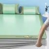 Esterilla Refrigerante de Seda de Hielo de Verano para Uso Doméstico, Nuevo Modelo 2026, Doble Uso para Invierno y Verano, Esterilla de Bambú Lavable a Máquina, Sábana de Verano, Esterilla de Paja
