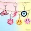 Llavero Colgante Creativo de Cara Sonriente de Goma Suave, Combinable Libremente con Llaveros, Accesorios y Dijes para Bolsos, Venta al por Mayor Transfronteriza