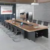 Mobiliario de oficina nuevo: mesa de conferencias grande, escritorio largo, diseño simple y moderno, escritorio de oficina, juego de mesa y sillas para sala de conferencias, esquinas redondeadas
