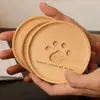 Posavasos Creativo de Madera Japonés con Forma de Pata de Oso Lindo, Base Aislante Antideslizante para Tazas de Café, Tazas de Té y Tazas de Madera de Haya