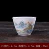 Taza de té kung fu de cerámica al por mayor juego de té porcelana azul y blanca taza maestra pintada a mano taza individual taza de té taza de té tazón de té taza cubo