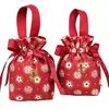 Acompanhamento de Casamento Estilo Chinês Nova Sacola de Doces para Casamento Portátil Dobrável Sacola de Tecido Grátis Doce