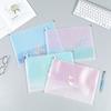Transparente a4pp Zipper Bag Estéreo Espessado Ampliado Paetês Simples Drift Areia Estudante Teste Papel Saco de Armazenamento Bonito DIY